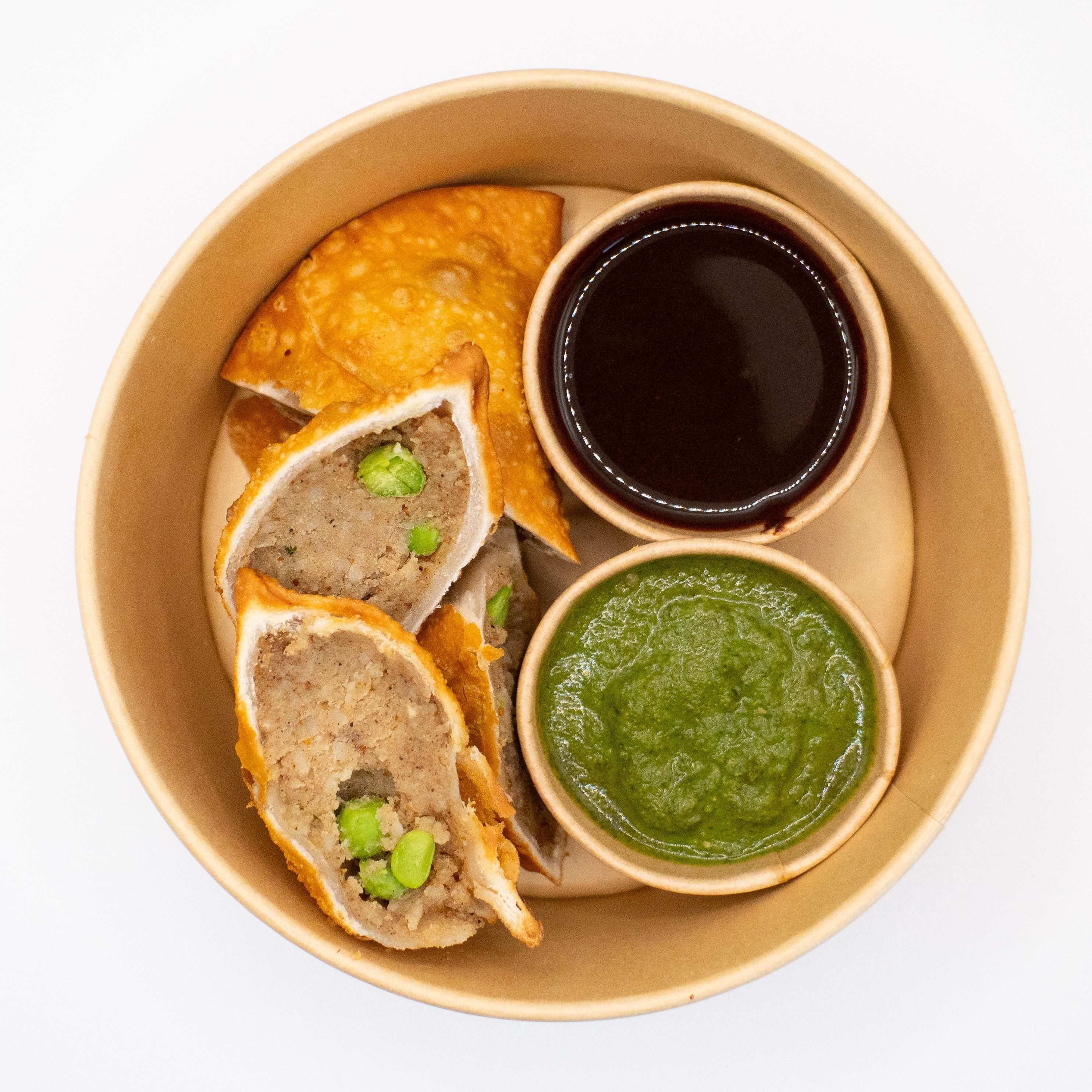 Spiced Potatoes & Peas Samosas.