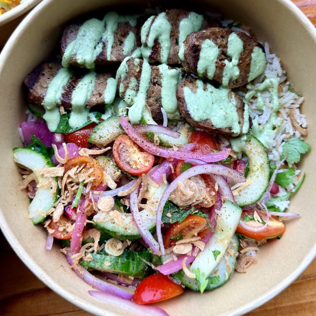 Lamb Kofta Rice Bowl.