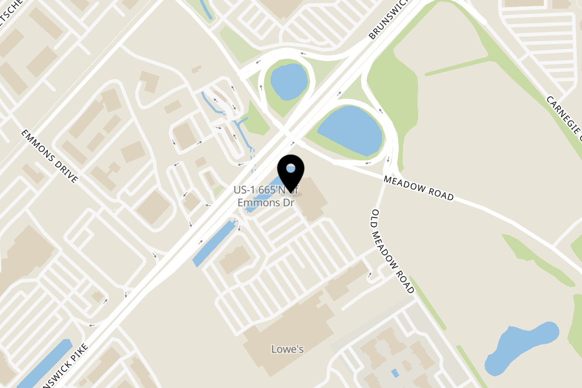 Map showing the location of Nimbu: Indian Street Food on 3524 Brunswick Pike in Princeton